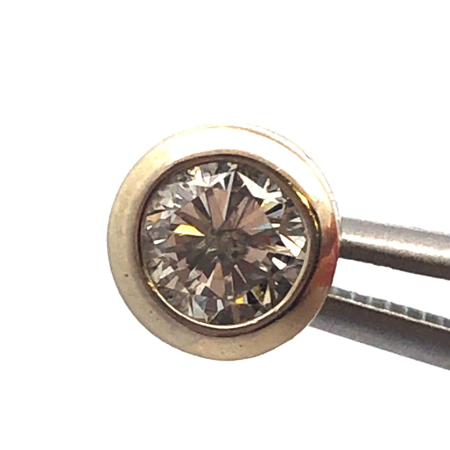 Designer 14K White Gold Round Diamond Stud Earrings