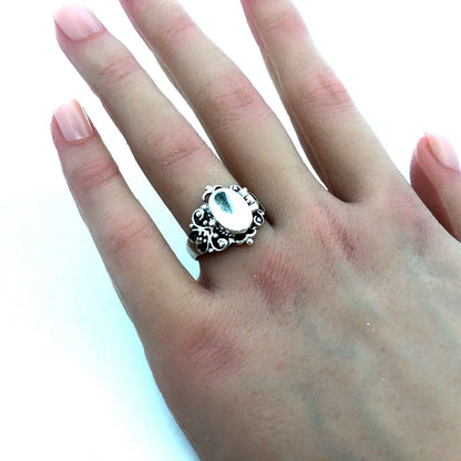 925 Sterling Silver Vintage Designer SE Scroll Oval Pillbox Poison Ring