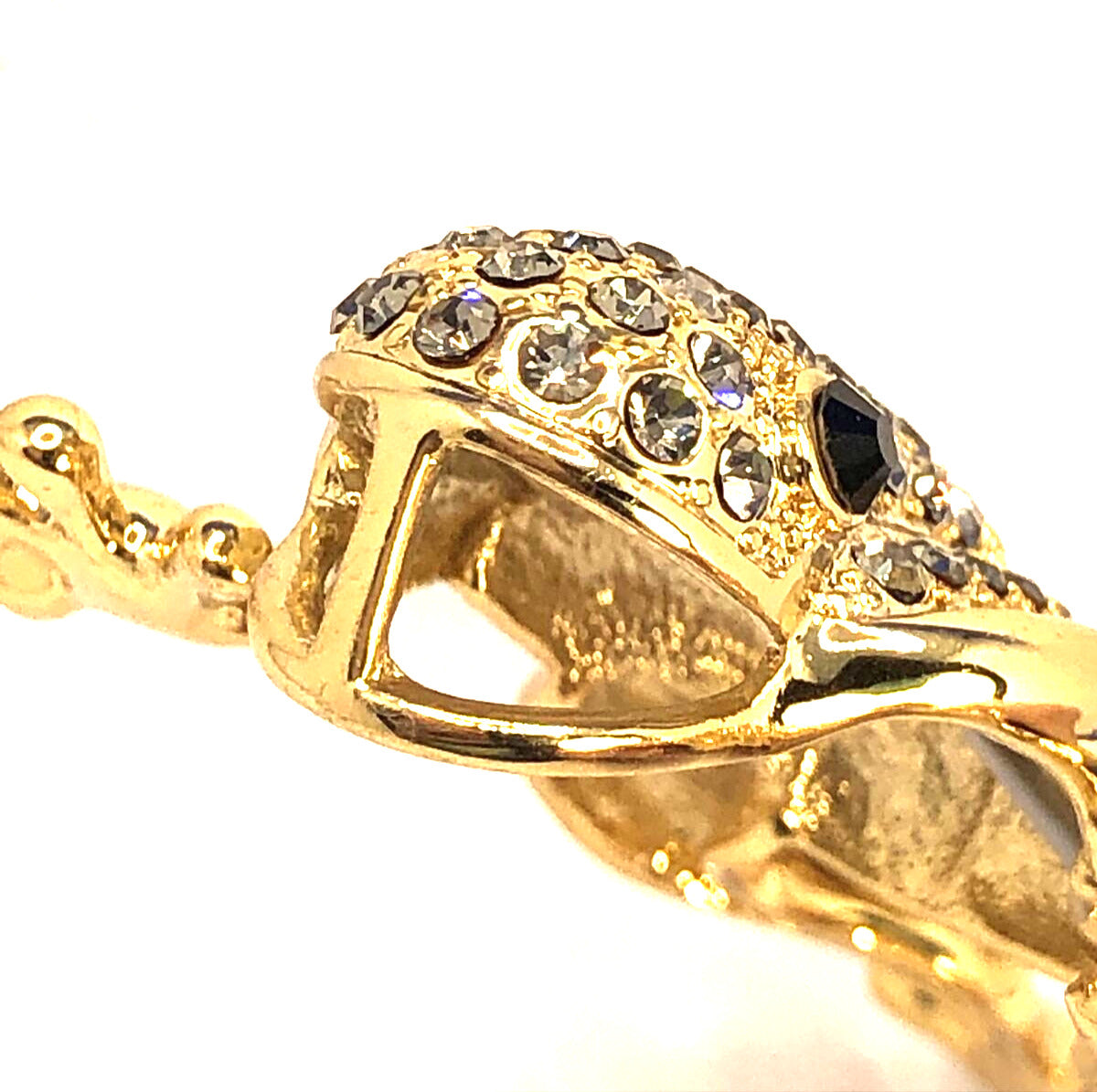Estate Andrew Hamilton Crawford Rhinestone Gold Tone 3D Frog Statement Pendant