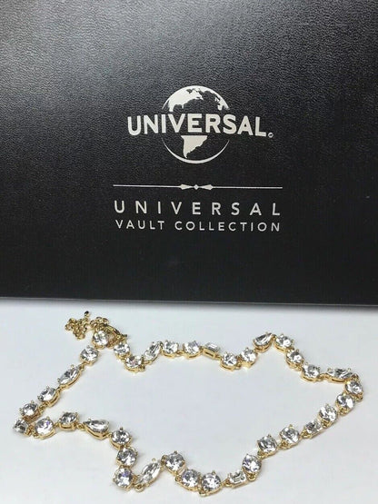 HSN Universal Studios Vault Collection Gold Tone Rhinestone Statement Necklace