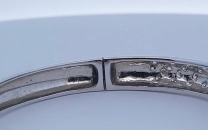 Diamonique .925 Sterling Silver Cubic Zirconia Studded Hinge Bracelet