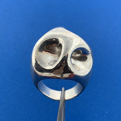 Artisan 925 Sterling Silver Modernist Glob Biker's Chunky Dome Ring