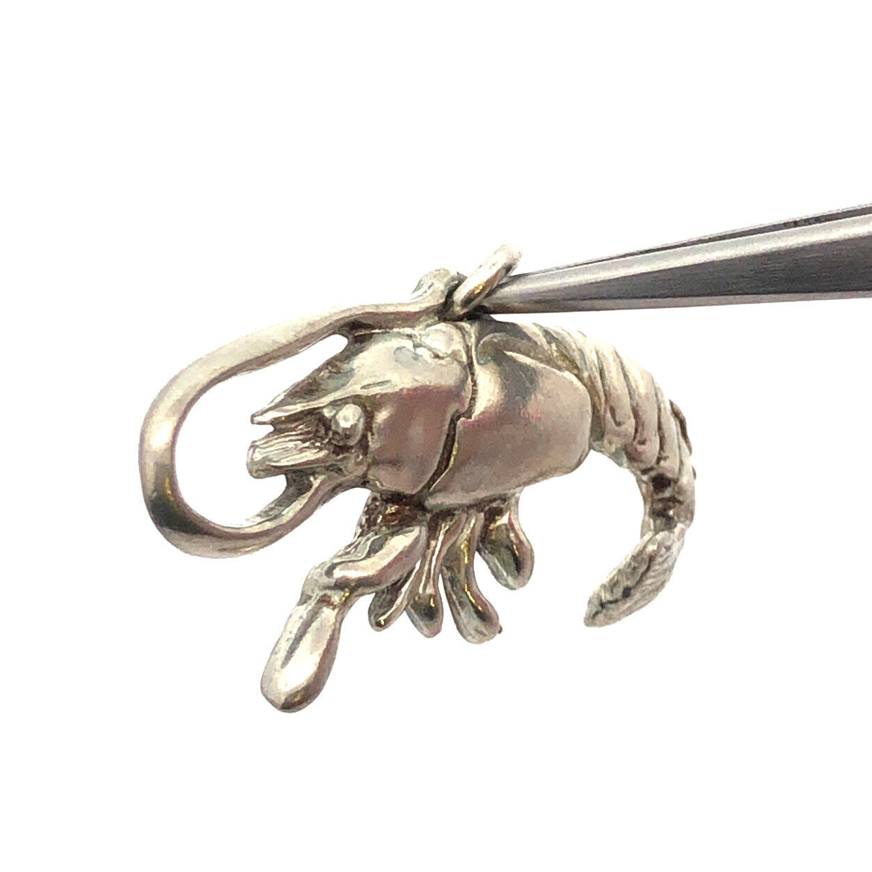 Designer Maurice Milleur Pewter Louisiana Collection Shrimp Charm Pendant