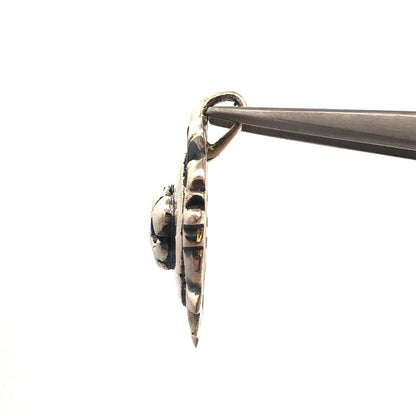 925 Sterling Silver Fleur De Lis Oval Pendant