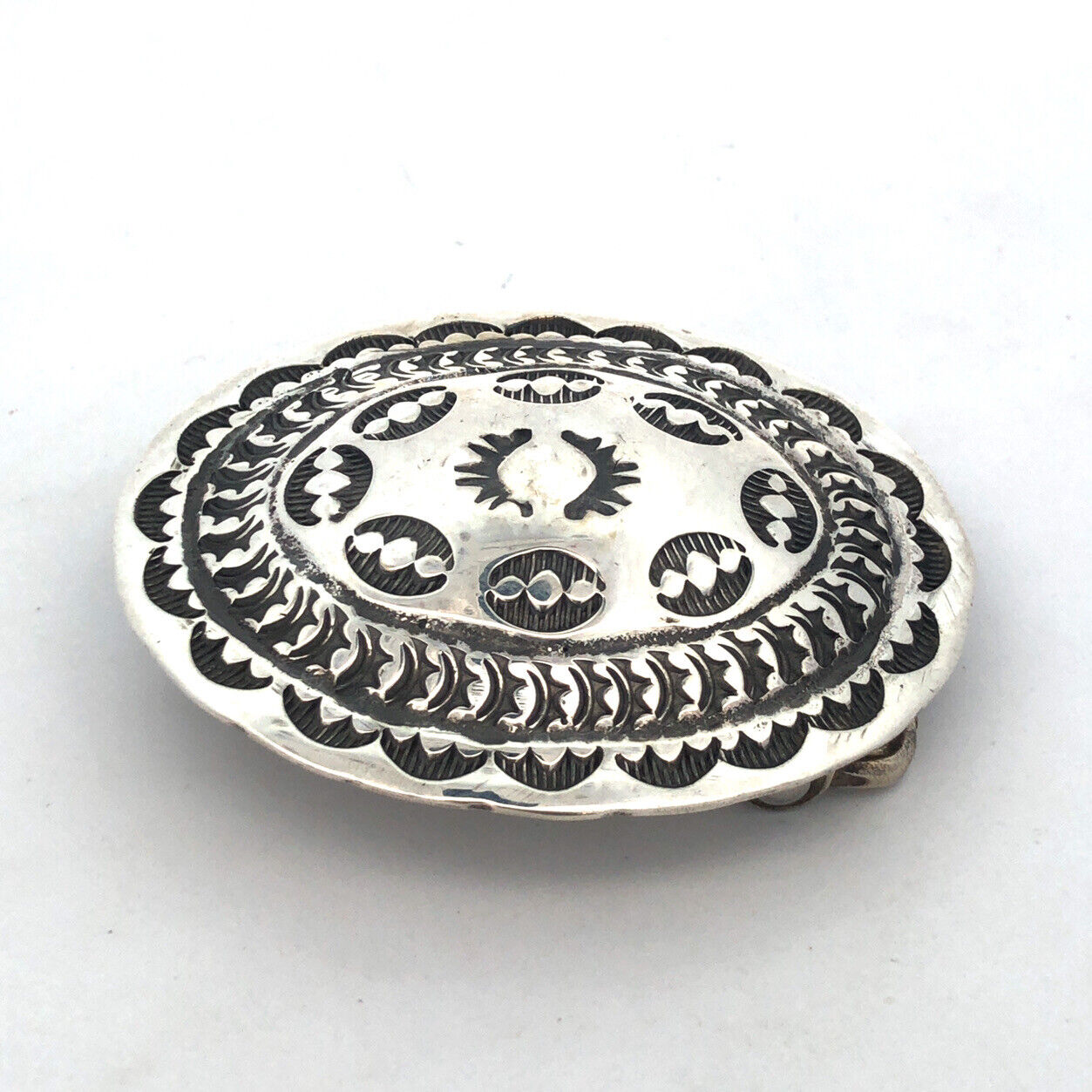 Vintage Native American BB Bernice Bonney 925 Sterling Silver Concho Belt Buckle