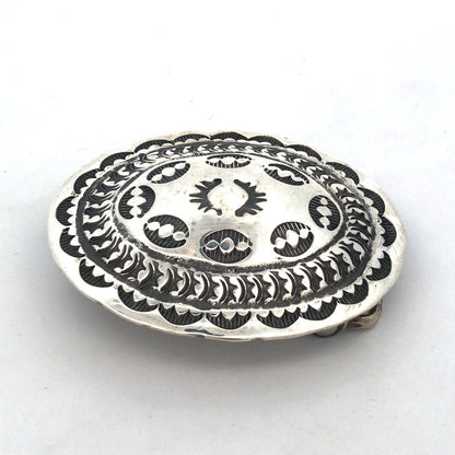 Vintage Native American BB Bernice Bonney 925 Sterling Silver Concho Belt Buckle