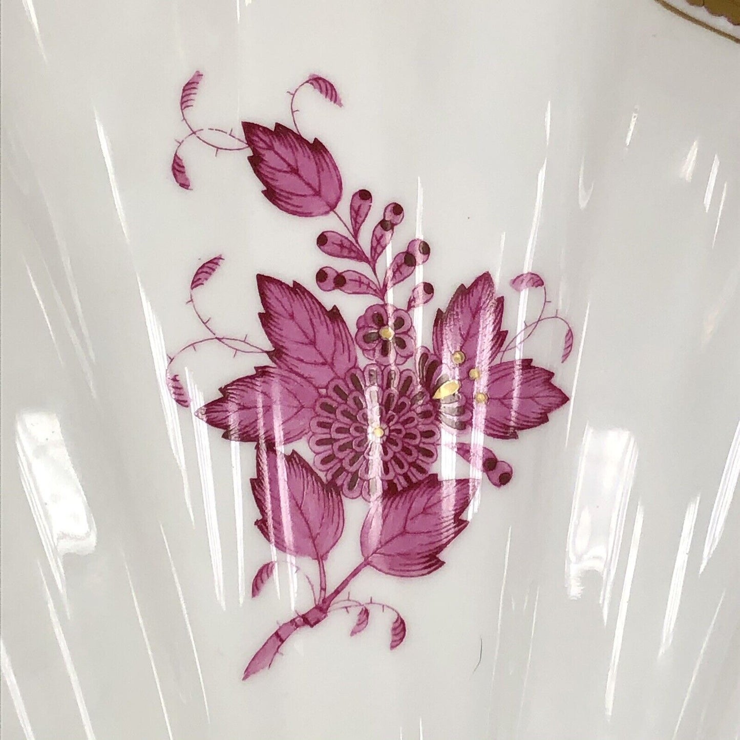 Vintage Herend Hugary Raspberry Chinese Bouquet Apponyi Large Shell Serving Dish