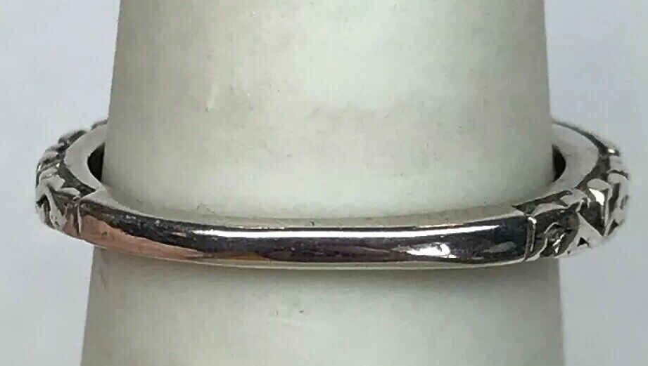 SILPADA Sterling Silver 925 Black Zircon Stackable Scroll Filigree Ring S187