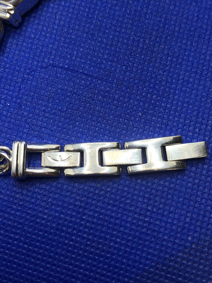 ECCLISSI 925 Sterling Silver Byzantine Chain Band Mother of Pearl Women's Watch