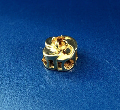 Designer DDH 10K Yellow Gold Citrine Flower November Slide Bracelet Charm