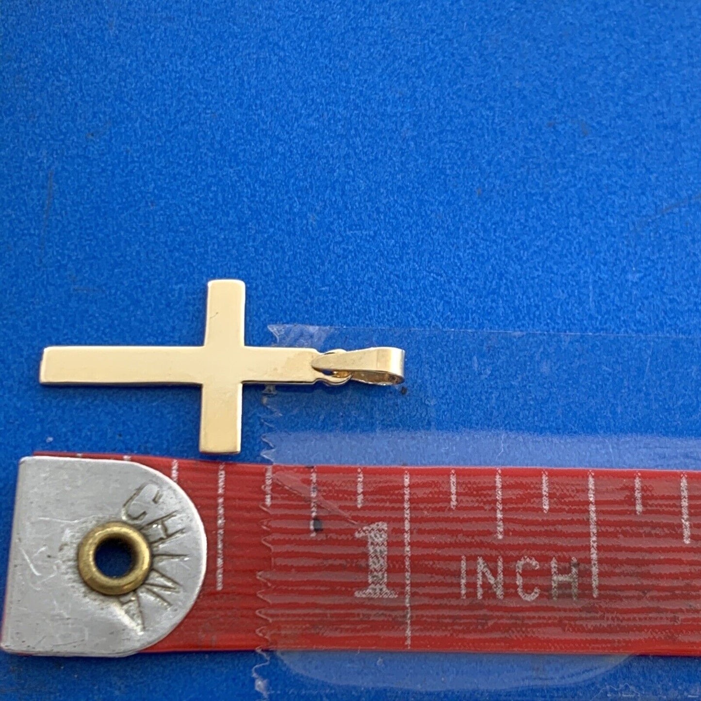 Minimalist 14K Yellow Gold Polished Cross Religious Easter Communion Pendant