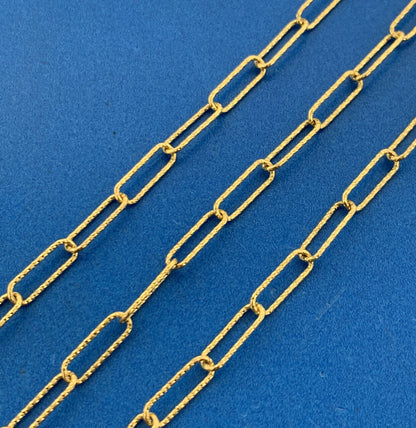 Karizia SPA Italy 925 Sterling Silver Vermeil Gold Tone Paperclip Chain Necklace