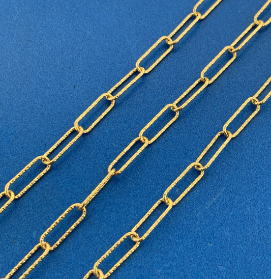 Karizia SPA Italy 925 Sterling Silver Vermeil Gold Tone Paperclip Chain Necklace