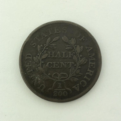 1804 P Draped Bust Copper Half Cent Early US Copper Better Key Philadelphia Coin