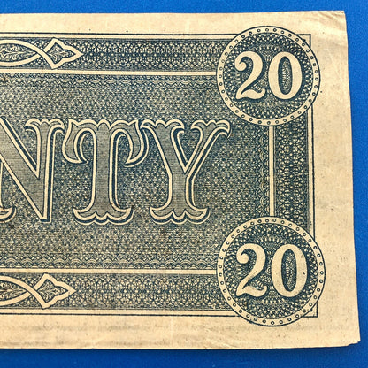 1864 $20 Twenty Dollars Confederate States of America CSA Last Issue T-67 Curren