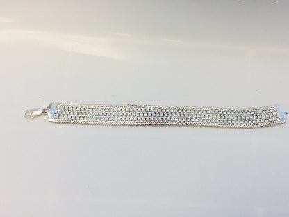 Karizia Spa KA 1772 La Dea Bendata 925 Sterling Silver Wide Textured Bracelet