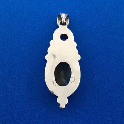 Stunning Sterling Silver 925 Oval Cut Citrine Amethyst Filigree Dangle Pendant