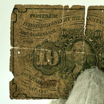 1862 1st Issue 10 Cents Postage Fractional Currency Civil War Note Fr. 1240