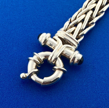 Atasay Kuyamculuk AK 925 Sterling Silver Black Onyx Reversible Link Bracelet