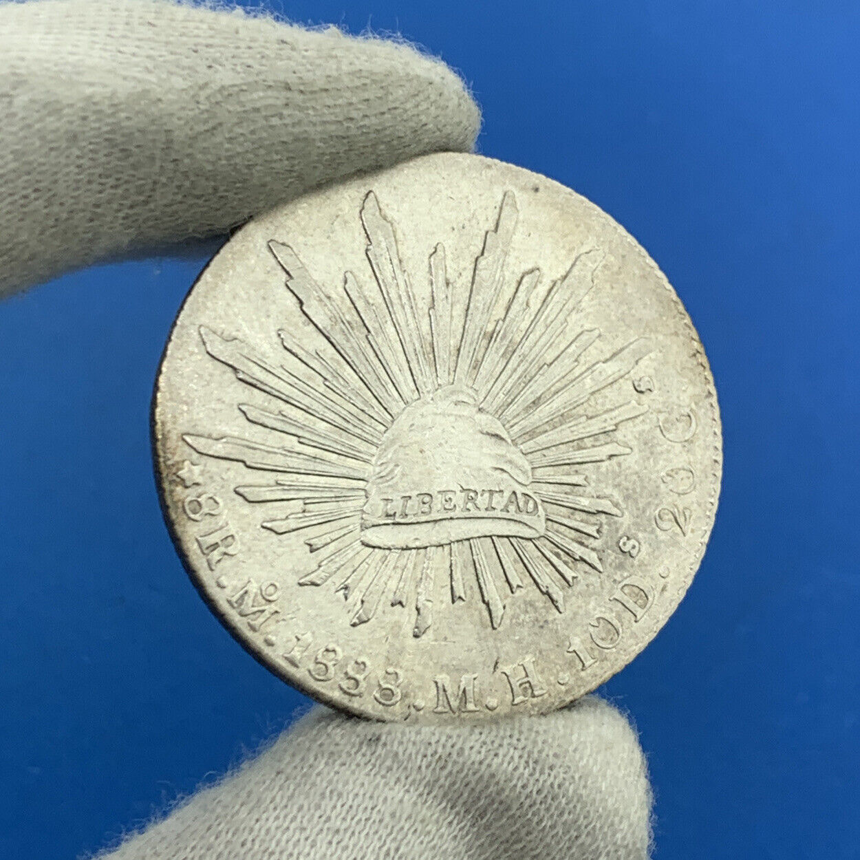 1888 Mo Mexico City 8 Reales M.H. 10 D 20 G Mexico .903 Silver Coin