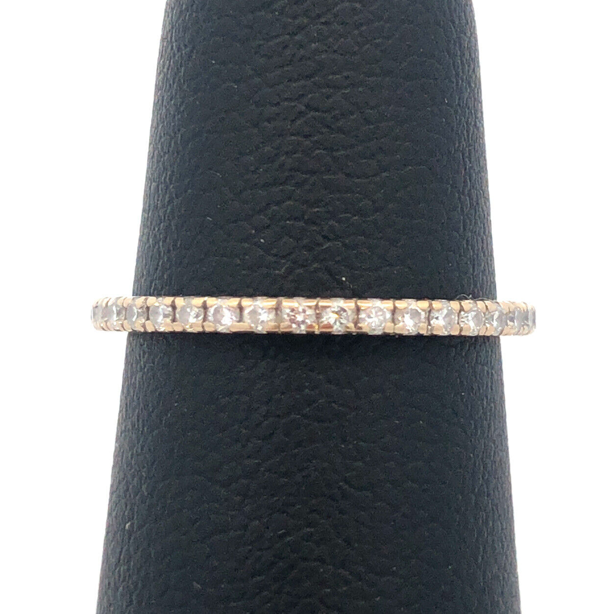 18K White Gold Round Prong Pave Diamond Eternity Anniversary Wedding Ring Band