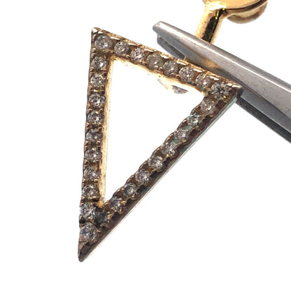 925 Sterling Silver Round Cubic Zirconia Modernist Drop Stud Earrings