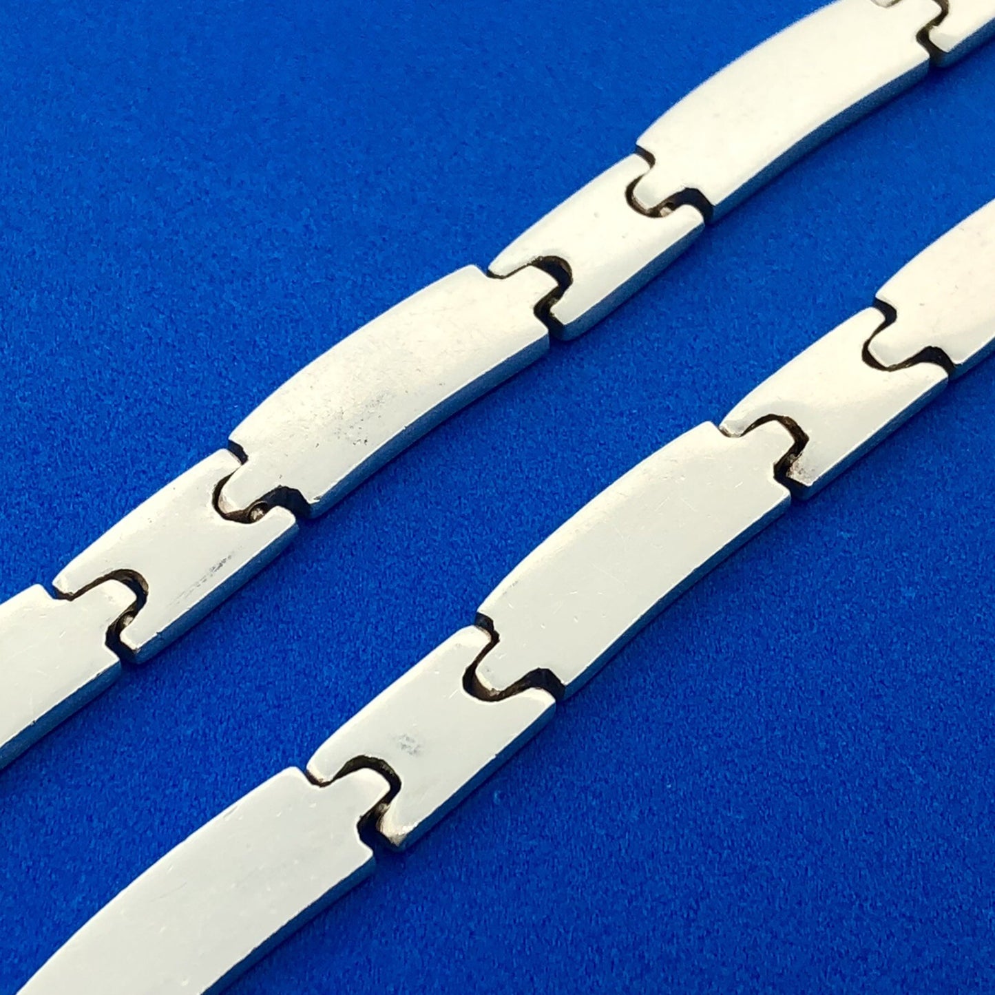 Designer Dellapina Sterling Silver Panel Link 7.5" Bracelet 16.5" Necklace Set