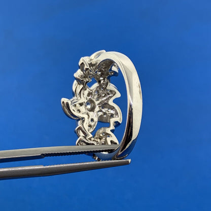 Joseph Esposito ESPO Sterling Silver 925 Cubic Zirconia CZ Flower Cluster Ring