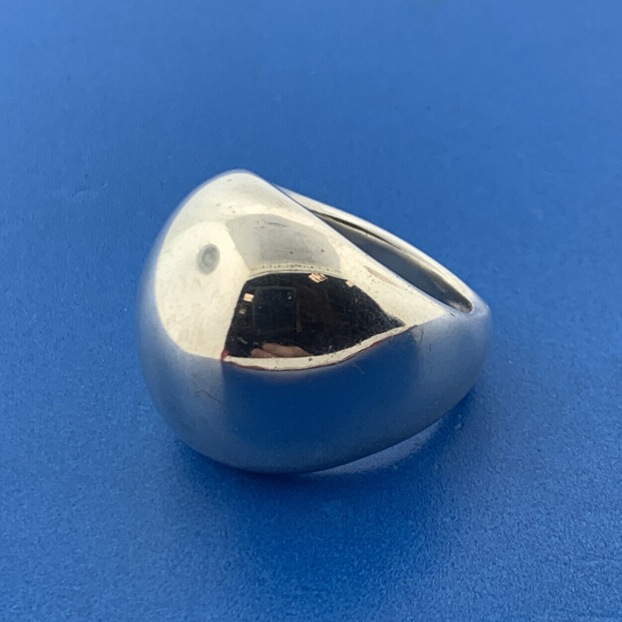 Designer 925 Sterling Silver High Polished Smooth Dome Statement Ring