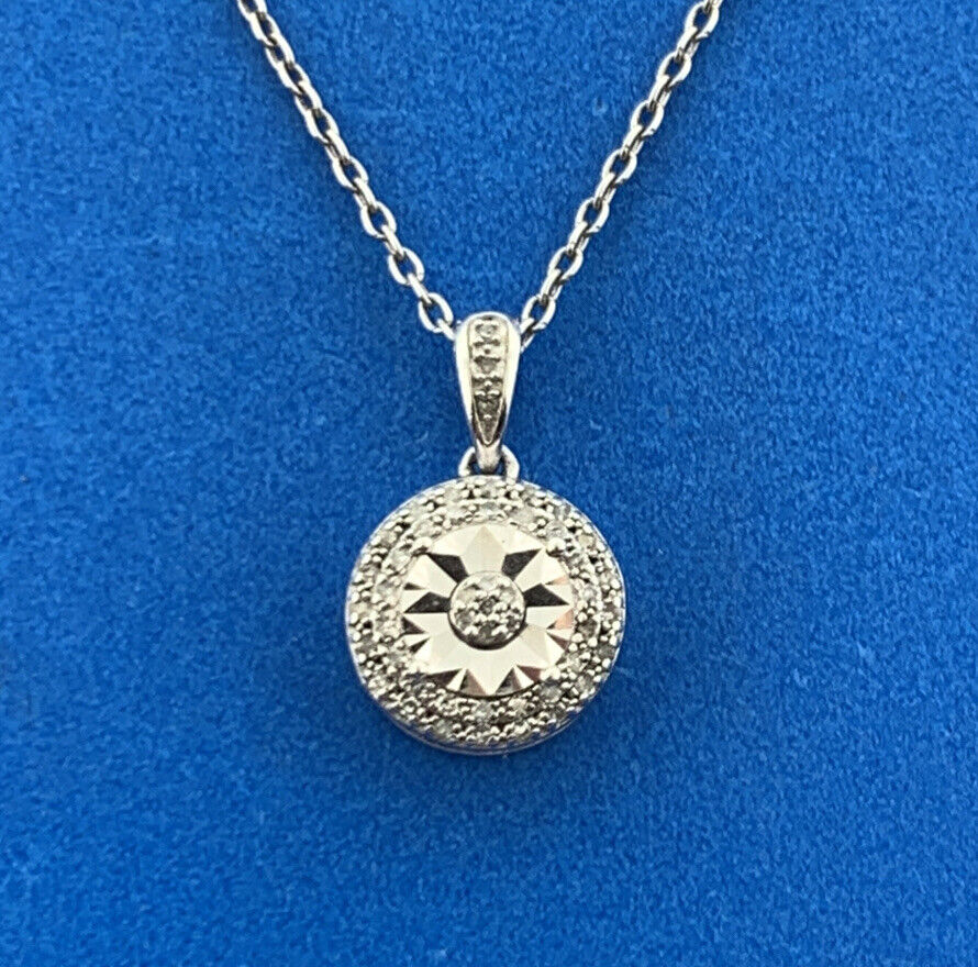 Karizia Spa KA 1772 Sterling Silver Diamond Accented Infinity Charm Necklace NWT