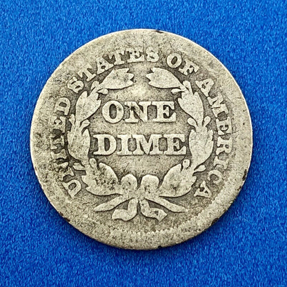 1854 P Seated Liberty Silver Dime 10c Better Key Philadelphia Mint Coin