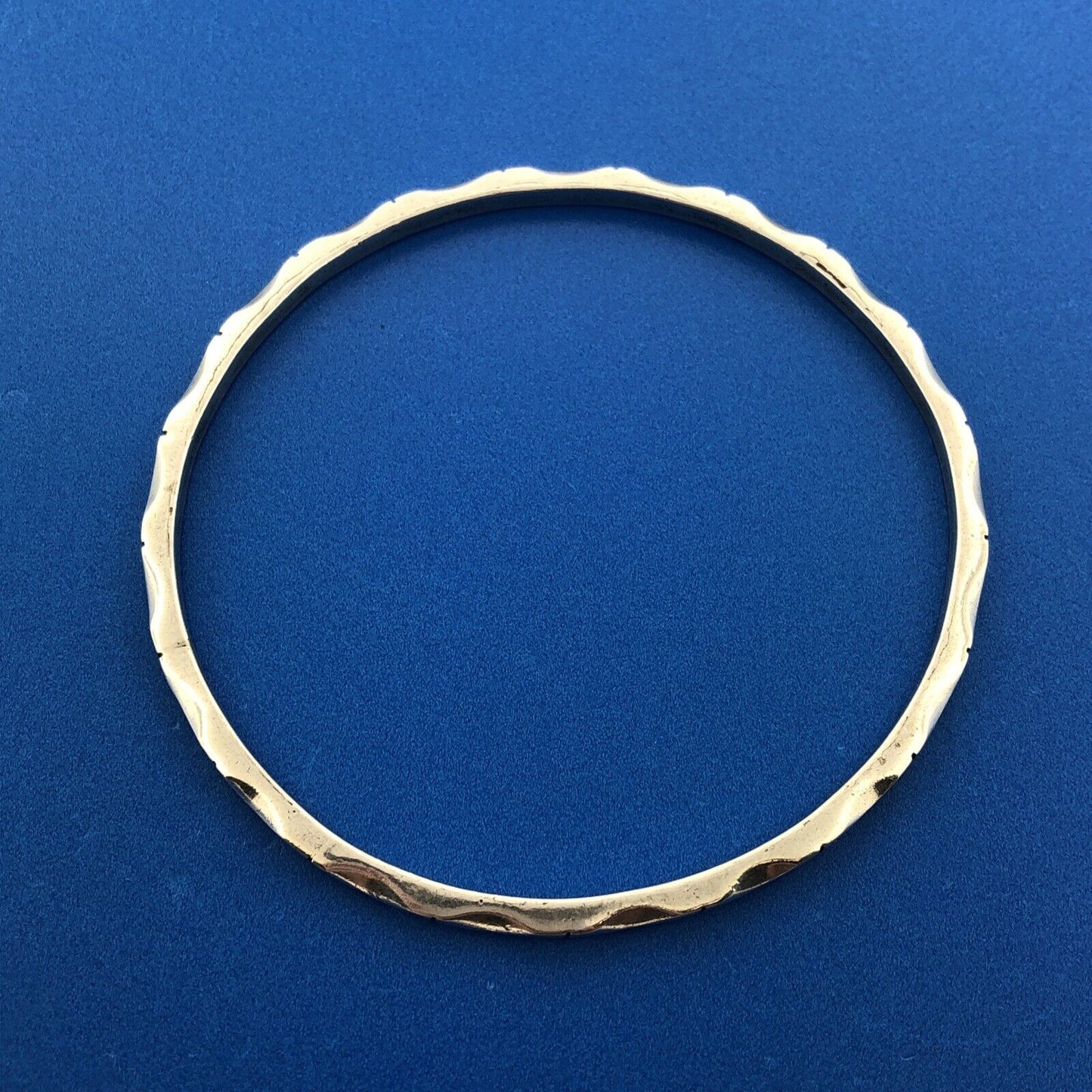 Vintage 925 Sterling Silver Taxco TC-61 Shadow Box Modernist Bangle Bracelet