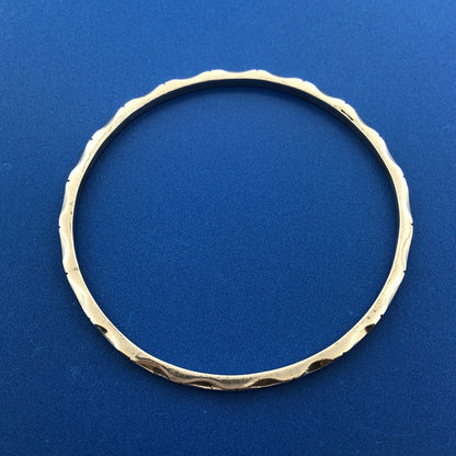 Vintage 925 Sterling Silver Taxco TC-61 Shadow Box Modernist Bangle Bracelet
