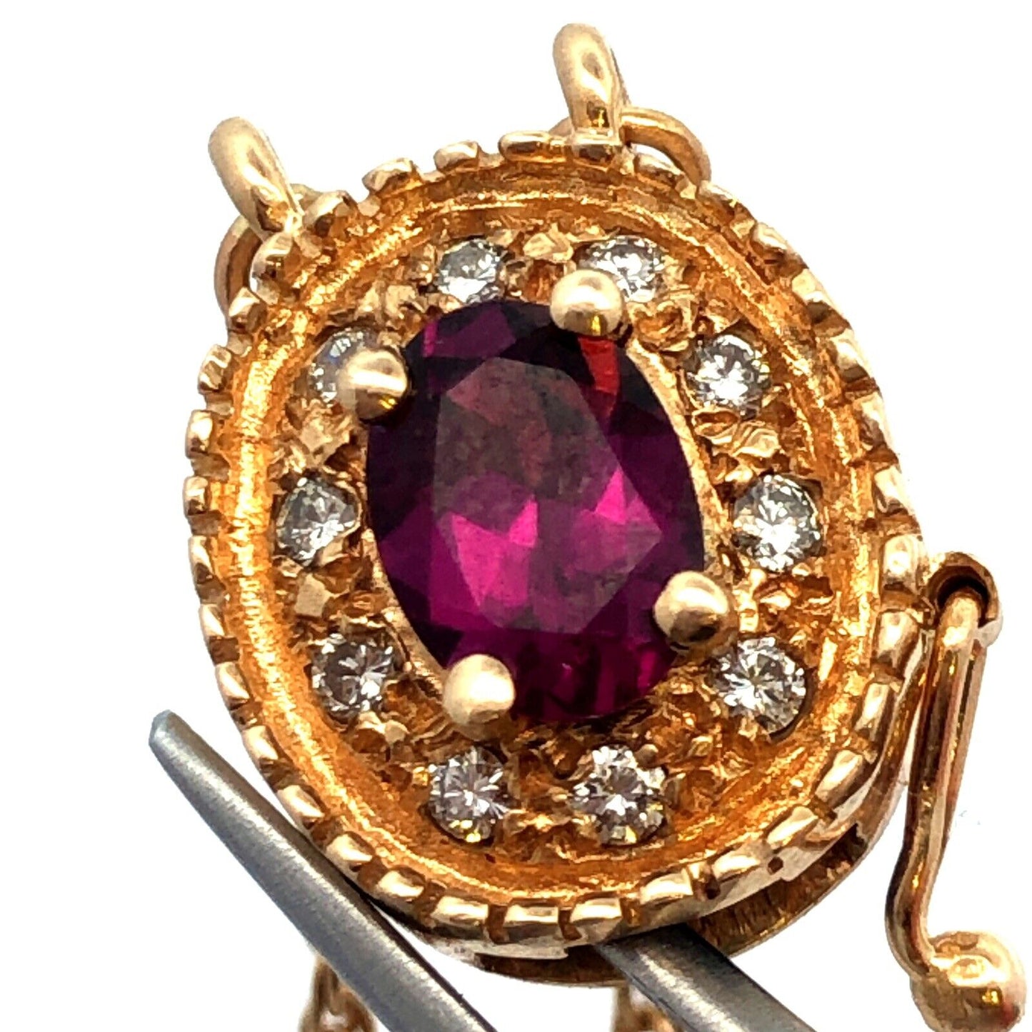 Designer GK 14K Yellow Gold Tourmaline Diamond Accent Slide Charm Bracelet