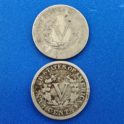 1912 D Liberty Head Nickel Five Cents 5c Rare Denver Last Series Year 2 Coin Lot