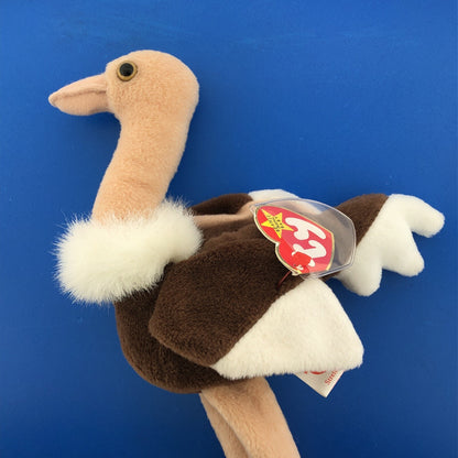 1997 TY Beanie Baby Stretch The Ostrich Near Mint Condition Retired Error- 4182