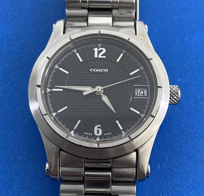 Coach Stainless Steel Black Face Date Window Working Watch