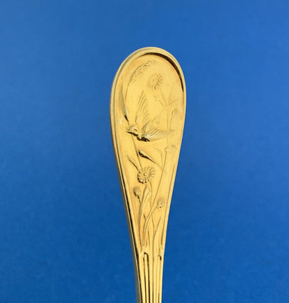 Tiffany & Co Vermeil Gold Washed Sterling Silver 925 Audubon Demitasse Spoon