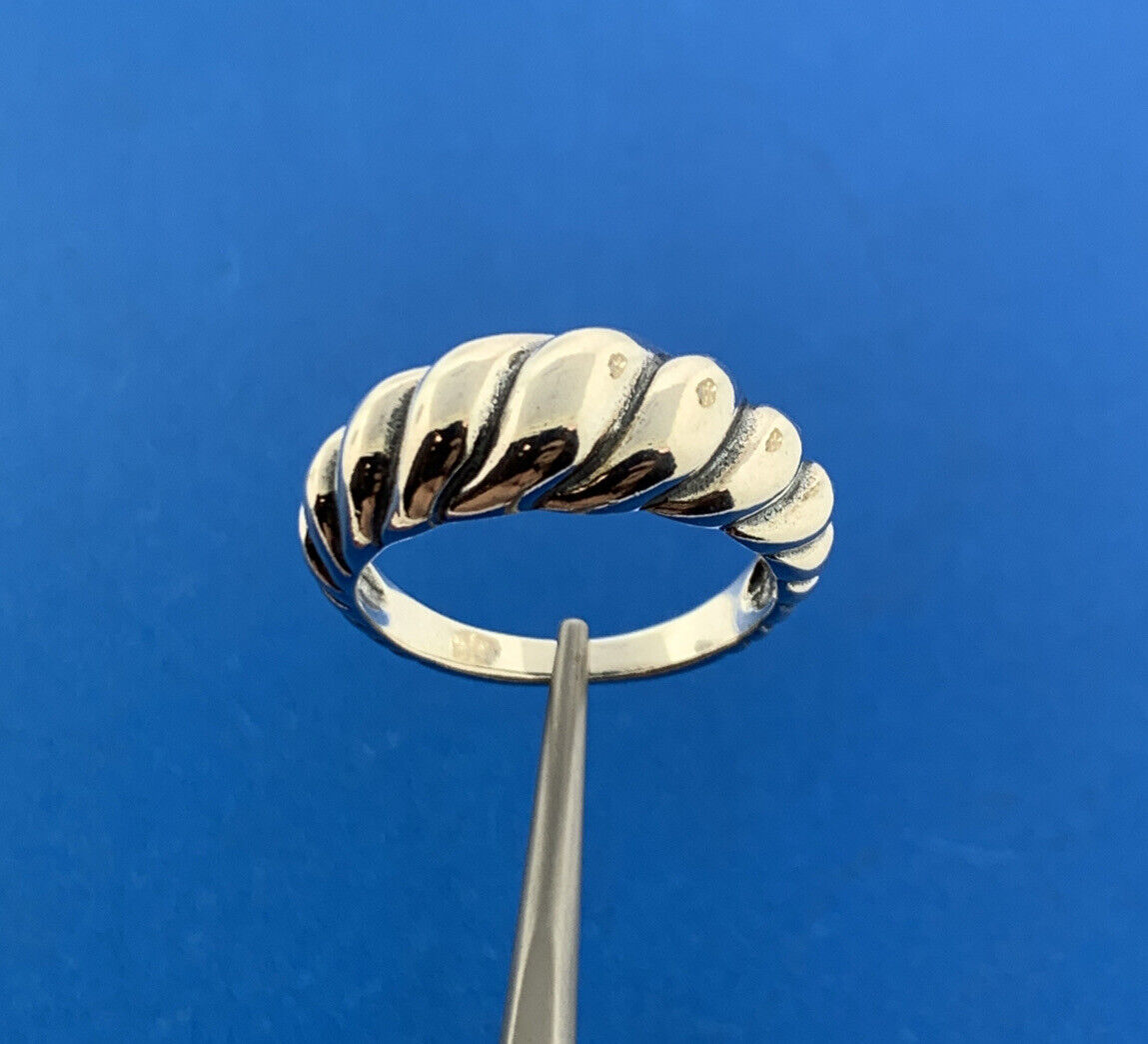 Carolyn Pollack R Moon Navajo 925 Sterling Silver Ribbed Tapered Dome Ring