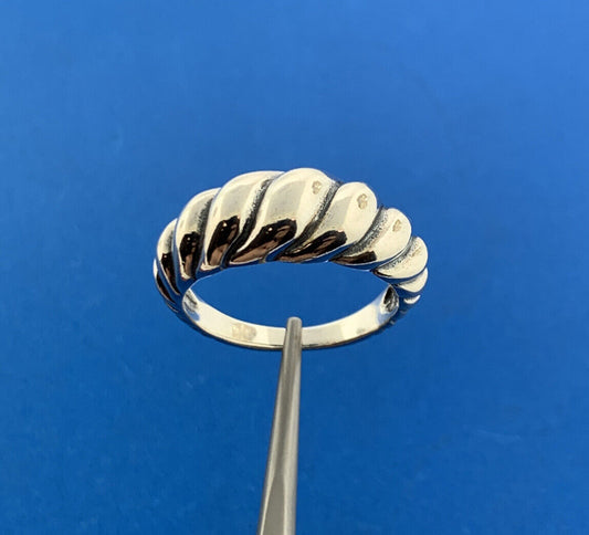 Carolyn Pollack R Moon Navajo 925 Sterling Silver Ribbed Tapered Dome Ring