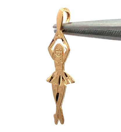 Designer Michael Anthony MA 14K Yellow Gold Ballerina Dance Charm Pendant