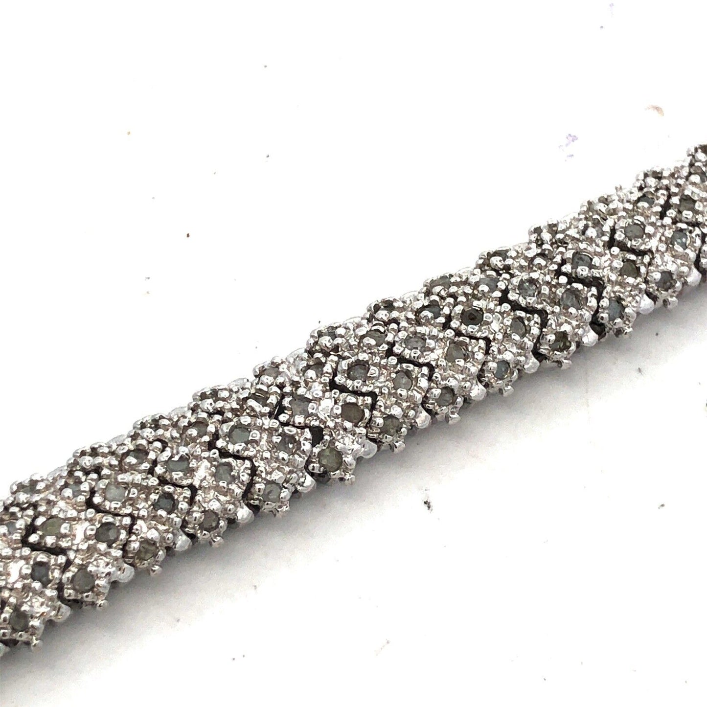 Designer DBJ 925 Sterling Silver Round Diamond Cluster Tennis Bracelet