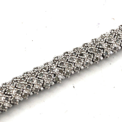 Designer DBJ 925 Sterling Silver Round Diamond Cluster Tennis Bracelet