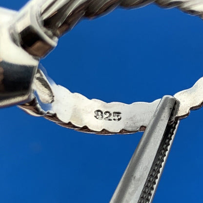 Estate 925 Sterling Silver White Quartz Solitaire Ribbed Cocktail Ring