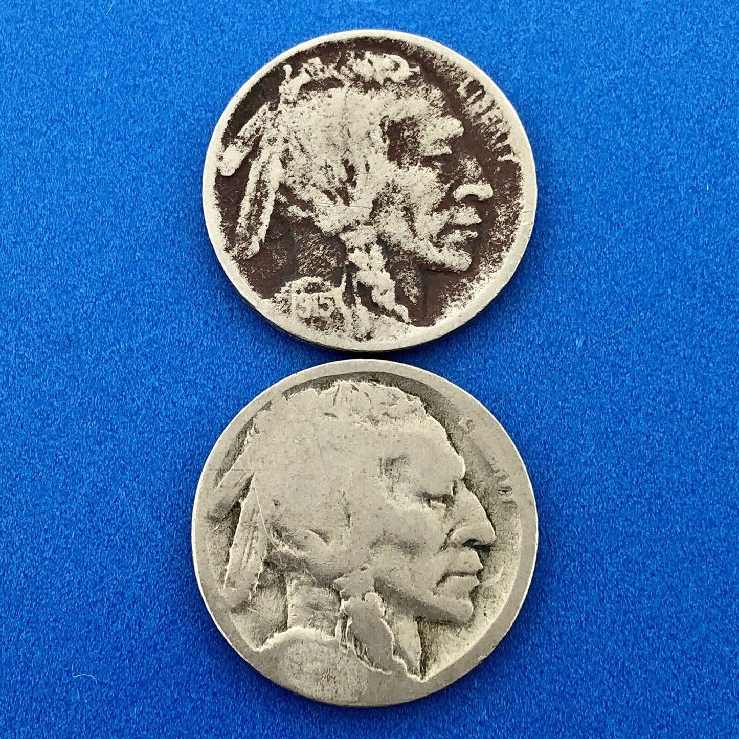 1915 PD Indian Head Buffalo Nickel Key Better Early Issue Date Two Coin Lot