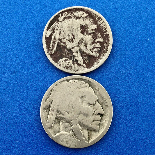 1915 PD Indian Head Buffalo Nickel Key Better Early Issue Date Two Coin Lot