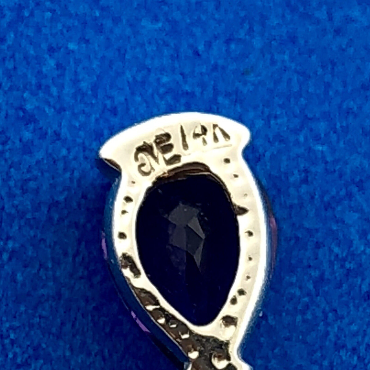Designer AE 14K White Gold Amethyst Diamond February Occasion Teardrop Pendant