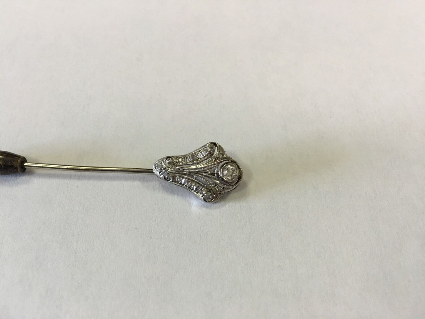 Vintage Art Deco Platinum Diamond Stick Pin .25tcw 1/4