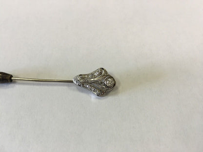 Vintage Art Deco Platinum Diamond Stick Pin .25tcw 1/4
