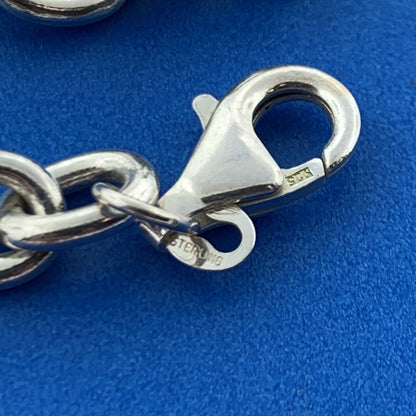 Stunning Sterling Silver 925 Oval & Circle Link Chain 18" Necklace